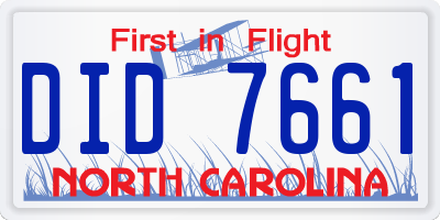 NC license plate DID7661