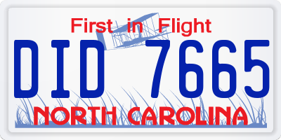 NC license plate DID7665