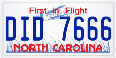 NC license plate DID7666