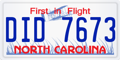 NC license plate DID7673