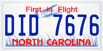 NC license plate DID7676