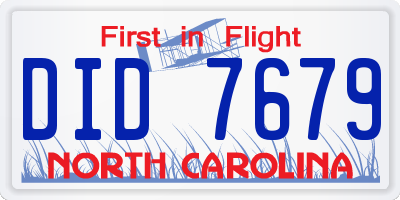 NC license plate DID7679