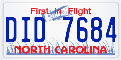 NC license plate DID7684