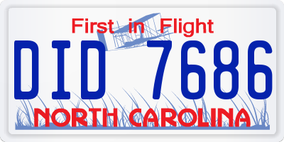 NC license plate DID7686