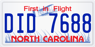 NC license plate DID7688