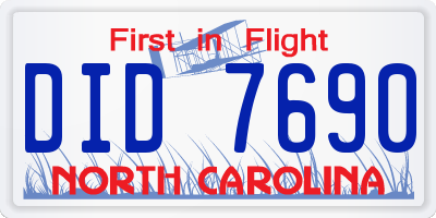 NC license plate DID7690
