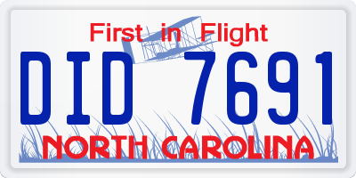 NC license plate DID7691