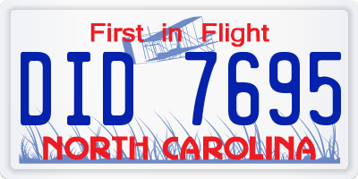 NC license plate DID7695