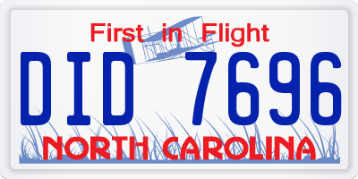 NC license plate DID7696