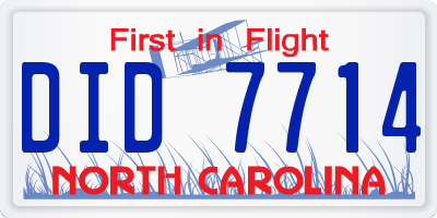 NC license plate DID7714