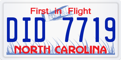 NC license plate DID7719