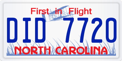 NC license plate DID7720