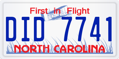 NC license plate DID7741
