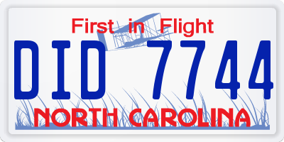NC license plate DID7744