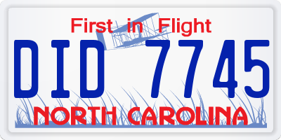 NC license plate DID7745
