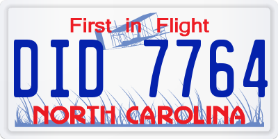 NC license plate DID7764