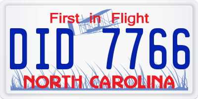 NC license plate DID7766