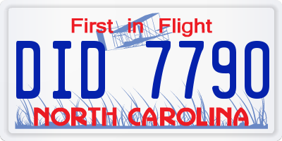 NC license plate DID7790