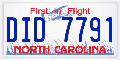 NC license plate DID7791
