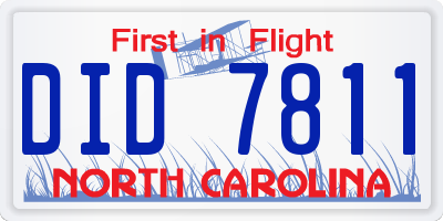 NC license plate DID7811