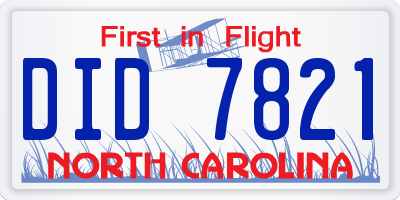 NC license plate DID7821
