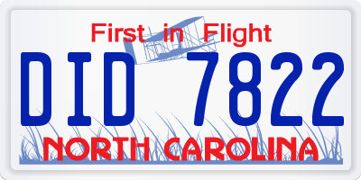 NC license plate DID7822