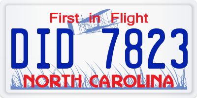 NC license plate DID7823