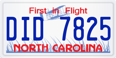 NC license plate DID7825