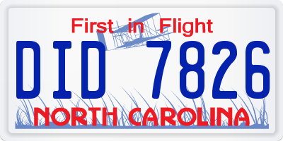 NC license plate DID7826