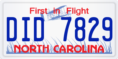 NC license plate DID7829