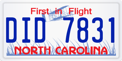 NC license plate DID7831