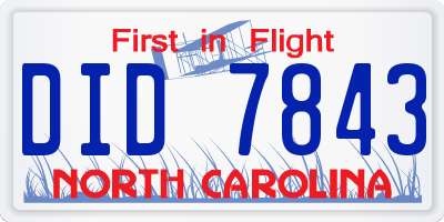 NC license plate DID7843