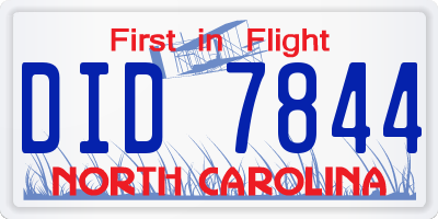 NC license plate DID7844