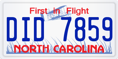 NC license plate DID7859