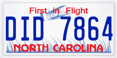 NC license plate DID7864