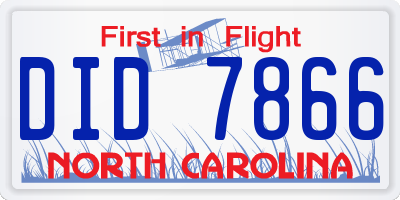 NC license plate DID7866