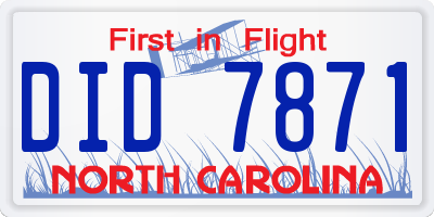 NC license plate DID7871