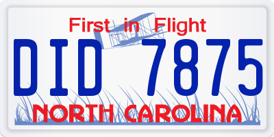NC license plate DID7875