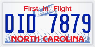 NC license plate DID7879