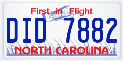 NC license plate DID7882