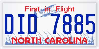 NC license plate DID7885