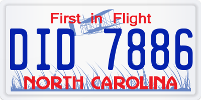 NC license plate DID7886