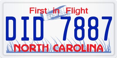 NC license plate DID7887
