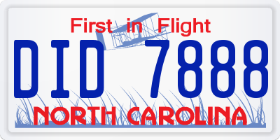 NC license plate DID7888