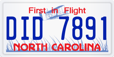 NC license plate DID7891