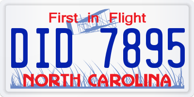 NC license plate DID7895