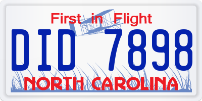 NC license plate DID7898