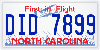 NC license plate DID7899