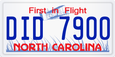 NC license plate DID7900