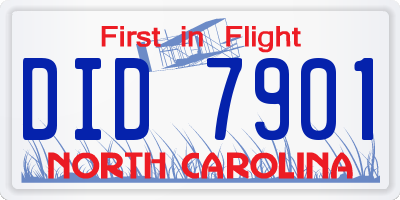 NC license plate DID7901